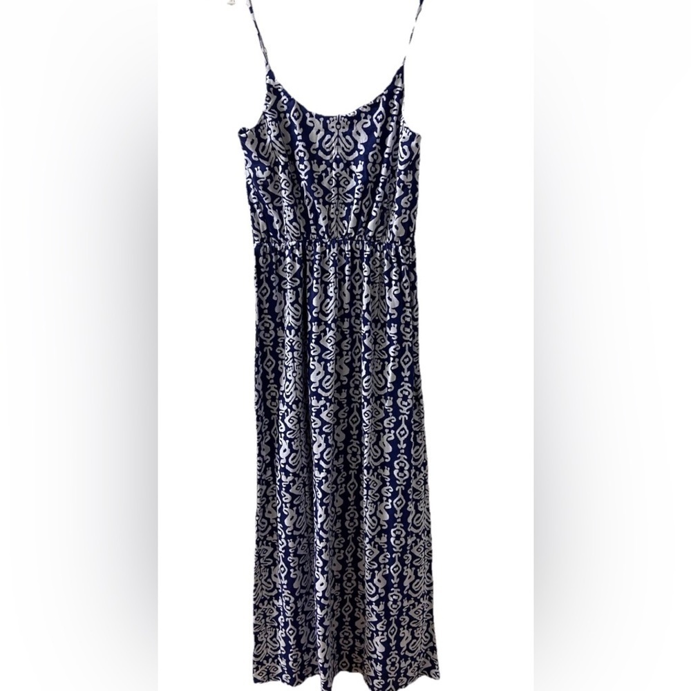 NWT Malabar Bay Maxi Long Dress Adjustable Sleeveless Beach Blue & White Sz XL - Picture 4 of 5
